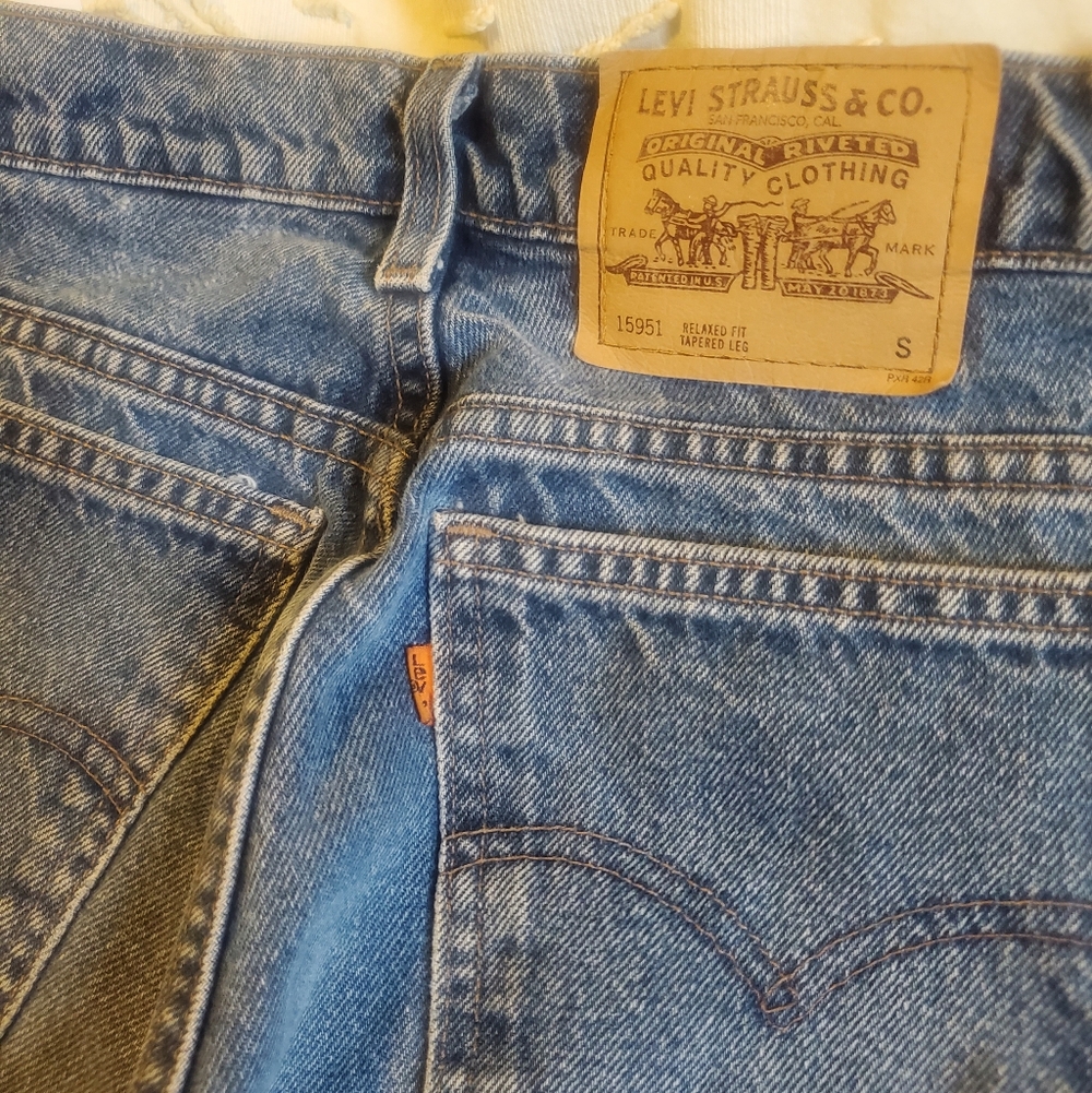 Levi's Vintage Orange Tab 951 Jeans Relaxed Fit Tapered Leg Size 30 Made In USA